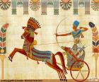 Египетский воин, фараон или дворянин, с коня и военной колеснице